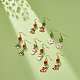 Orecchini pendenti in lega smaltata a tema natalizio con perline in resina EJEW-JE05024-2