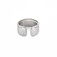 304 anillo de puño abierto martillado de acero inoxidable para mujer RJEW-S405-221P-2