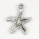 Antique Silver Tibetan Style Starfish Pendants X-TIBEP-GC056-AS-RS-2
