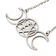 201 collier pendentif déesse triple lune en acier inoxydable avec chaînes forçat NJEW-Q317-36P-2