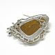 Broche / pendentifs d'agate craquelée naturelle teintée G-T101-05C-2