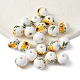 Perles en porcelaine manuelles PORC-YW0001-07D-1