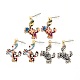 (vendita in fabbrica di feste di gioielli) orecchini pendenti in vera lega placcata oro 14k EJEW-G148-11G-M-1