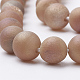 Electroplate Natural Druzy Geode Weathered Agate Beads Strands G-S284-10mm-08-3