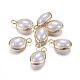 Abs de plástico imitación perla encantos KK-T039-27G-1