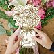Biglietto di auguri con bouquet di fiori in legno AJEW-WH0441-004-6