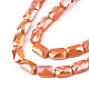 Electroplate Opaque Solid Color Glass Beads Strands EGLA-N002-25-B03-3