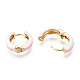 Brass Huggie Hoop Earrings EJEW-S209-07E-4