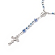 Collana di perle di vetro e rosario acrilico NJEW-TA00041-01-3