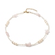 Collier de perles de quartz rose naturel pour fille femme NJEW-TA00016-02-1