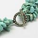 Chip Synthetic Turquoise Beaded Necklaces NJEW-F123-04-2
