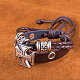 Adjustable Casual Unisex Braided Leather Multi-strand Bracelets BJEW-BB15575-B-9