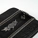 男性のリベットちりばめられた革の財布  亜鉛合金パーツ  ブラック  13x10.5x2.8cm ABAG-N004-17A-3