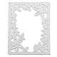 フレーム炭素鋼切削ダイスステンシル  DIYスクラップブッキング/フォトアルバム用  装飾的なエンボス印刷紙のカード  フローラル  マットプラチナカラー  75x95mm DIY-WH0170-170-2