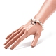 Bracelet extensible perlé imitation perle et strass en plastique abs avec breloque en alliage pour femme BJEW-JB08526-01-3