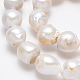 Hebras de perlas keshi de perlas barrocas naturales PEAR-Q007-16-3