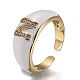 Brass Micro Pave Clear Cubic Zirconia Cuff Rings RJEW-H538-03G-N-3