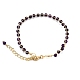 Bracelet réglable en perles d'améthyste naturelle avec fermoir à pince de homard PW-WG23015-03-1