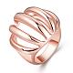 Модное кольцо из оловянного сплава из настоящего розового золота RJEW-BB00975-01-1