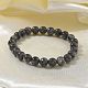 Bracelets extensibles en perles de larvikite naturelles&nbsp;BJEW-K212-B-046-3