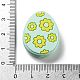 Easter Egg with Flower Silicone Beads SIL-R014-06A-3