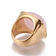 イオンプレーティング（ip）304ステンレスフィンガー指輪  ファセットガラス付き  ゴールドカラー  ピンク  サイズ6~9  16~19mm RJEW-E157-35G-01-2