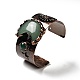 Bracelet manchette ouvert croissant de lune et soleil vert naturel aventurine & agate G-D468-25R-02-4