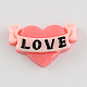 Valentines Day Gifts Ideas Scrapbook Embellishments Flatback Cute Heart with Word Love Plastic Resin Cabochons CRES-Q147-04-1