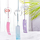 BENECREAT 3PCS Japanese Wind Chimes Pink/Blue/Purple Glass Wind Bells Handmade Pendants for Birthday Gift and Home Decoration HJEW-BC0001-12-5