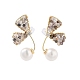 Orecchini pendenti con perle naturali a forma di farfalla EJEW-P256-60G-1