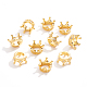 BENECREAT 10Pcs Real 24K Gold Plated Brass Cubic Zirconia Crown Pendant 3D Crown Beads for DIY Bracelets Necklace Making Large Hole : 7mm KK-BC0007-13-4