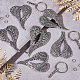 Sunnyclue 1 boîte 40 pièces 10 ensembles breloques ailes d'ange en argent en vrac porte-clés aile en alliage de style tibétain faisant des pendentifs breloques ailes d'ange porte-clés pour la fabrication de bijoux porte-clés accessoires de décoration bricolage artisanat DIY-SC0019-07-4