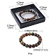 Bracelet extensible en perles de bois de bodhi pour femme BJEW-YW0001-04B-4