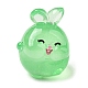 蓄光樹脂ウサギの飾り  暗闇で光るミニフィギュア漫画バニーディスプレイ装飾  薄緑  24x20x18mm CRES-M020-03D-2