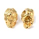 Real 24K Gold Plated Brass Skull Beads X-KK-K093-06G-1