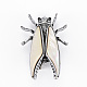 Cicada Shape Natural White Shell Brooch Pin G-N333-007A-RS-2