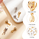 DICOSMETIC 16Pcs 2 Colors Zirconia Pinch Bails Brass Fox Face Pinch Clip Bails Pendant Clasps Platinum and Golden Pinch Bail Animal Pendant Connector Findings for DIY Jewellery Making KK-DC0001-97-4