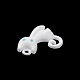 合金エナメル、焼き付け塗装ペンダント  猫  ホワイト  20x15x4mm  穴：1.8mm PALLOY-D065-04-4