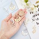 DICOSMETIC 8Pcs 2 Styles 2 Colors Stainless Steel Moon Star Celestial Charm Laser Cut Charms Star with Moon Charms Cosmos Themed Charm for DIY Earrings Necklace Jewelry Making Crafting STAS-DC0005-03-2