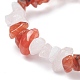 Bracelet extensible en perles de cornaline naturelle (teinte) et de quartz rose pour femme BJEW-AL00003-17-4