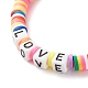 Love Word Acrylic Beads Stretch Bracelet BJEW-JB07307-4