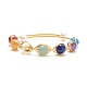 Bracelet manchette enroulé de fil de perles de pierres et de perles naturelles mélangées BJEW-JB07507-1