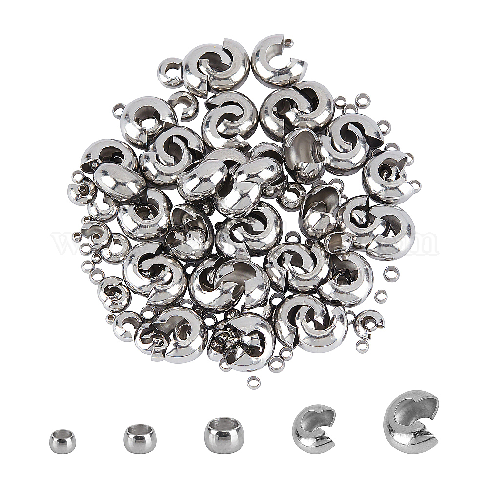 Wholesale Unicraftale 304 Stainless Steel Crimp Beads Covers