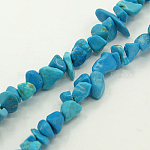 Brins de perles de copeaux de magnésite naturelle, teinte, 5~8mm, Trou: 0.3mm, environ 32~34 pouce