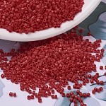 Perles miyuki delica petites, cylindre, Perles de rocaille japonais, 15/0, (dbs0723) rouge opaque, 1.1x1.3mm, Trou: 0.7mm, environ 3500 pcs/10 g
