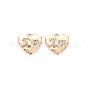 Brass Micro Pave Clear Cubic Zirconia Charms KK-S364-103