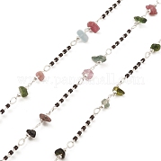 Natural Mixed Gemstone Chips Beaded Chains CHC-M025-64P