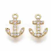 Brass Micro Pave Cubic Zirconia Charms ZIRC-T011-06G-NF