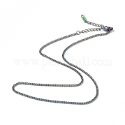 Chapado en iones (ip) 304 collar de cadena de acero inoxidable para hombres y mujeres NJEW-K245-015E