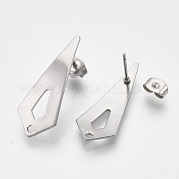 201 Stainless Steel Stud Earring Findings STAS-S079-54B